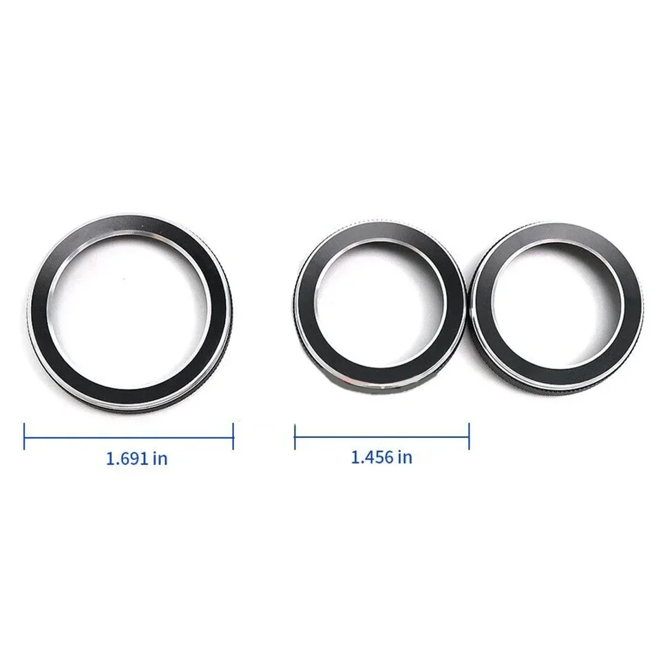 AC Radio Knob Ring Cover Set Für Jeep Grand Cherokee (2014-2021) - 3-teilig, Schwarz, Aluminium