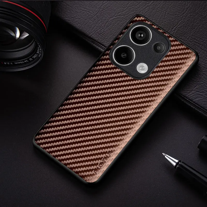 Carbon Fibre Shockproof Slim Non-Slip Full Body Protective Phone Case