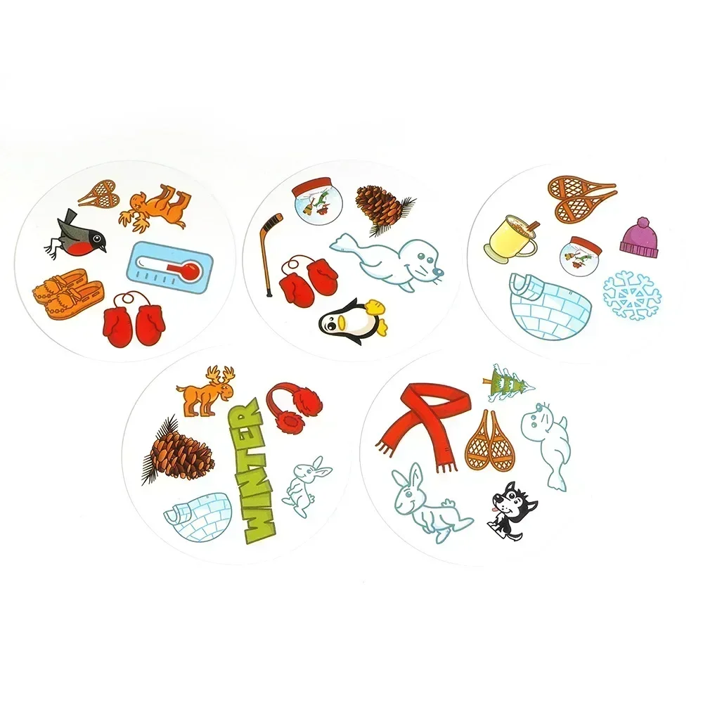 Spot it Years of Wonder Dobble 카드 게임, HP 동물 보드 게임 플레이어 파티 게임, 2-8 인 게임, HP 메탈 박스 카드, 30 PCs, 55PCs