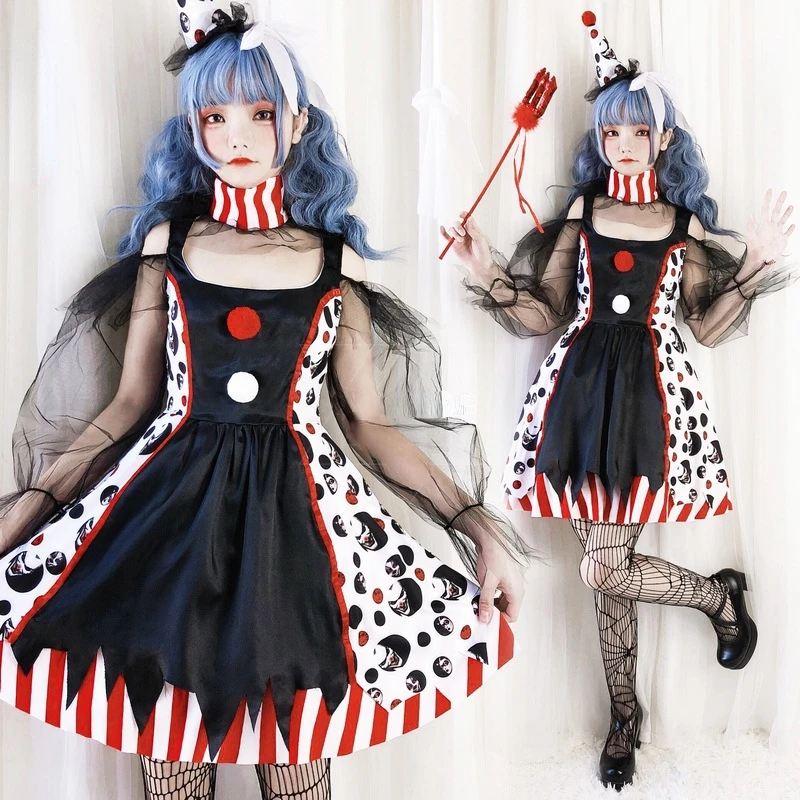 

Halloween Adult Costume Joker Cute and Funny Halloween Costume Circus Performance Costume Witch Costume Witch Vampire Costume