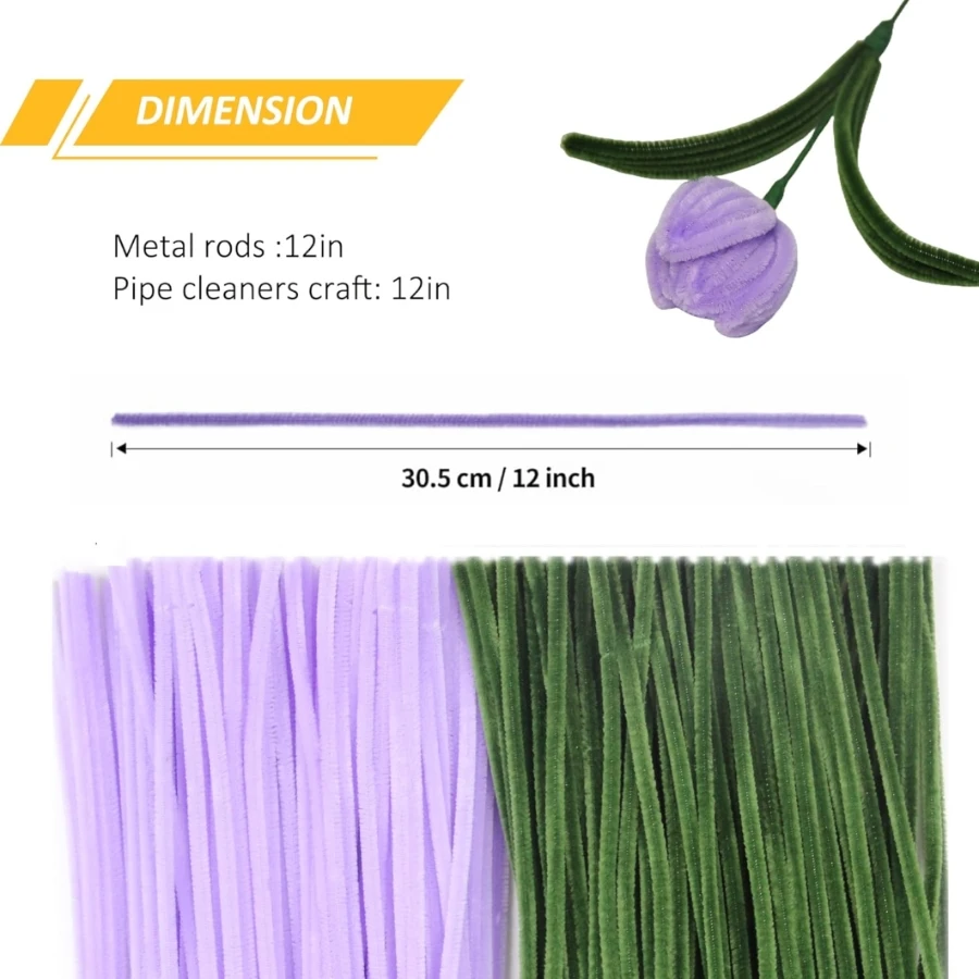 pipe cleaners flowers kit, 227pcs pipe cleaners, DIY Chenille Stems Tulip Bouquet Kit, Pipe Cleaner Flowers Crafts