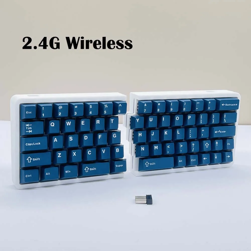 W64 分割人間工学メカニカル キーボード 2.4G ワイヤレス ホット