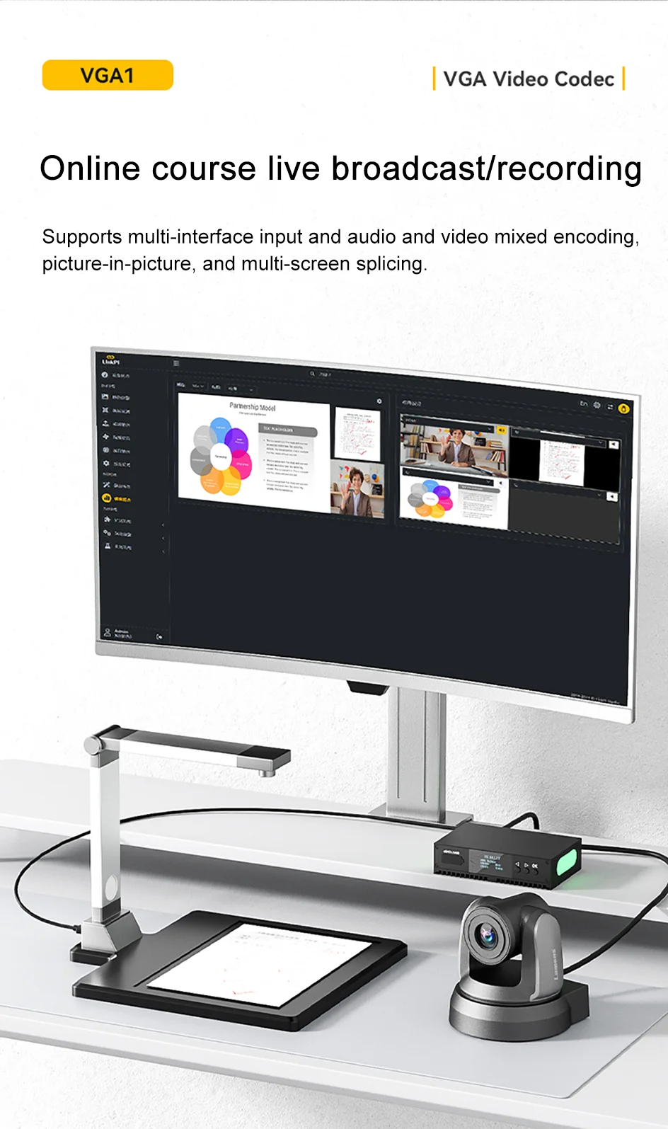 LinkPi 1-channel VGA Capture Decoder VGA1 HD Encoder H265 Multi-platform Live Bo