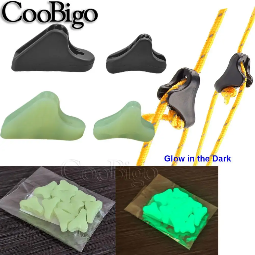 50pcs Triangles Rope Tightener Camping Tent Guy Lines Runner Guyline Camping Awning Stopper