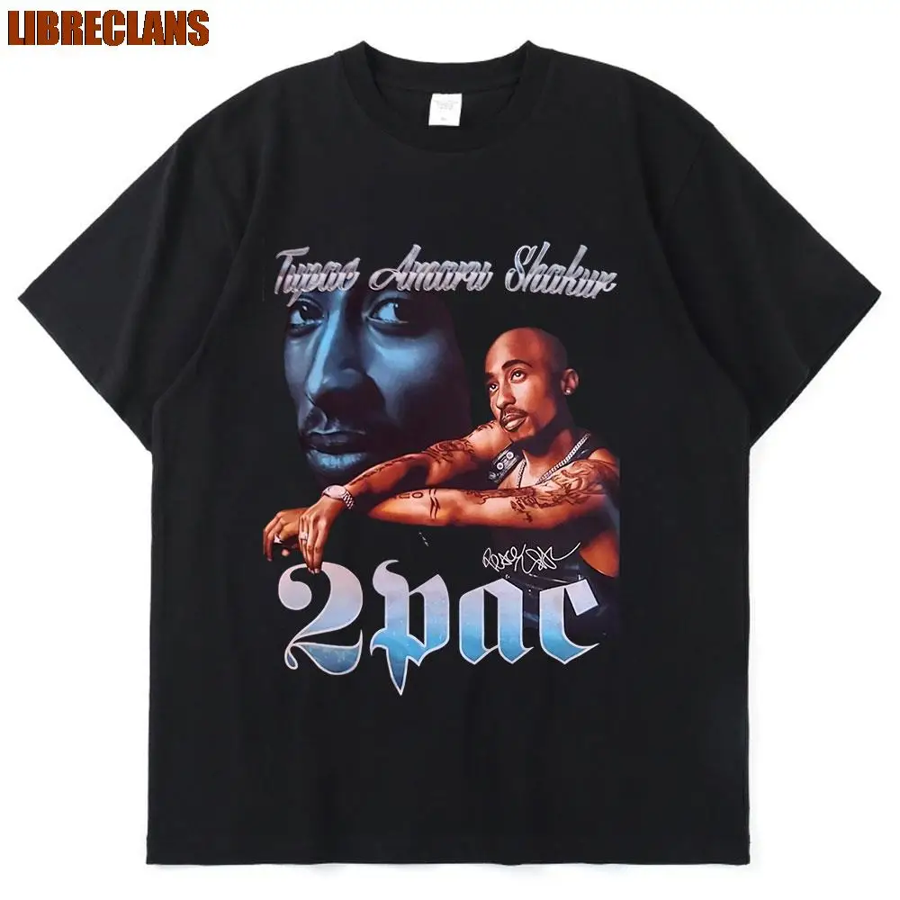 2PAC Rapper Tupac Unisex Top Hip Hop Streetwear Oversized Short Sleeves Tee 2023 Summer Fashion Tshirt Men Women Cartoon T-shirt