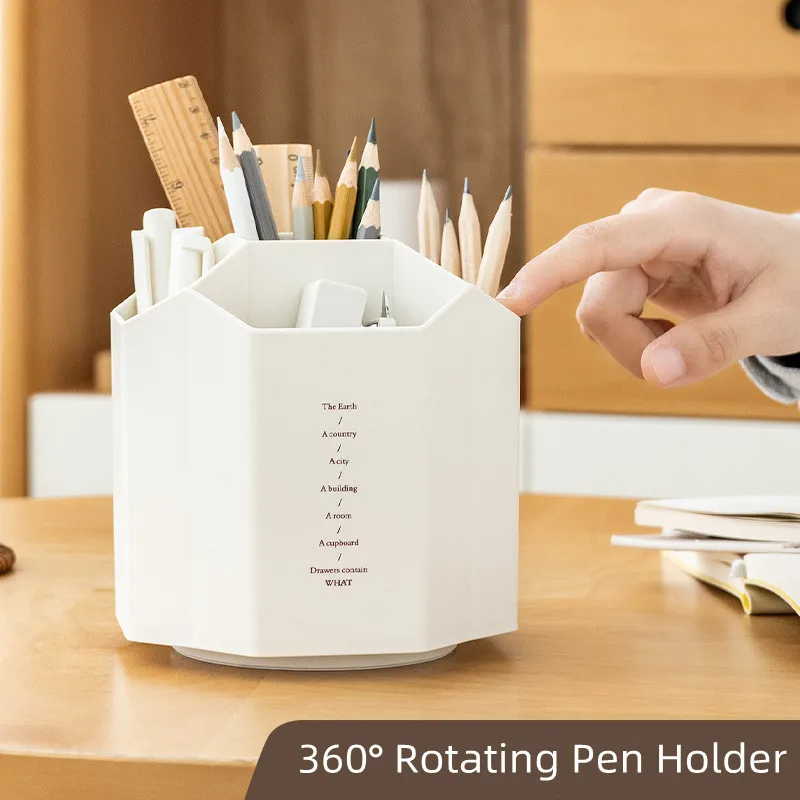 

Multifunction 360 Degree Rotating Pen Holder Creative Large Capacity Desktop Storage Box Pencil Organizer School Stationery