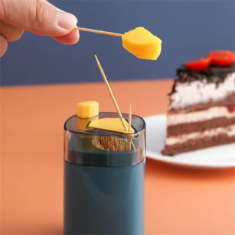 Pop-up Automatic Toothpick Dispenser Portable Plastic Toothpick Holder Container Creative Press Toothpick Storage Box Organizer