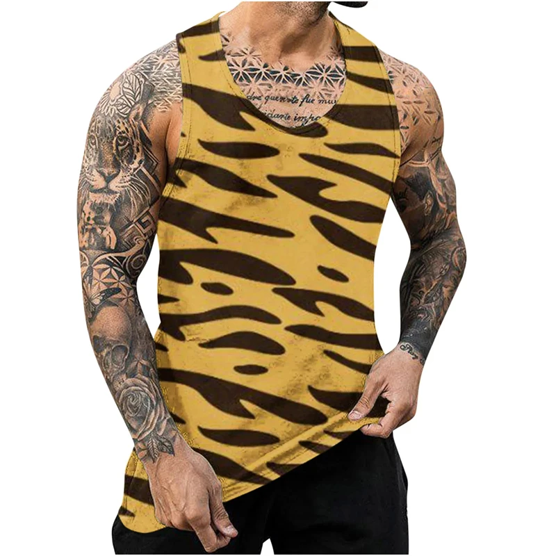 Spotted Leopard 3D Printed Tank Top For Men Clothes Harajuku Fashion Women Vest Casual Hawaiian Sport Waistcoat Animal Skin Tops