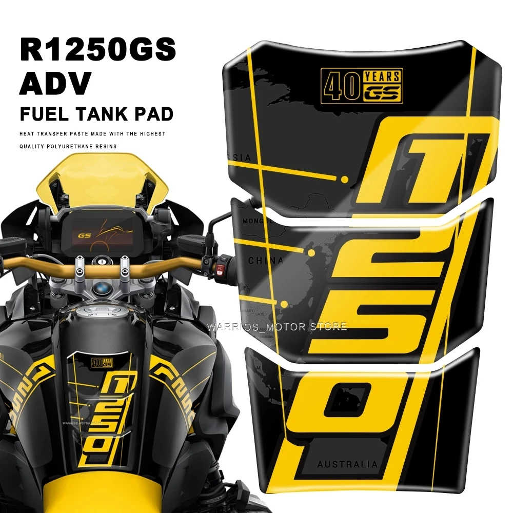 

Motorcycle 3D Gel Fuel Tank Protector Cover Decal Sticker 40 Years GS For BMW Motorrad R1250GS Adventure 2019-2022