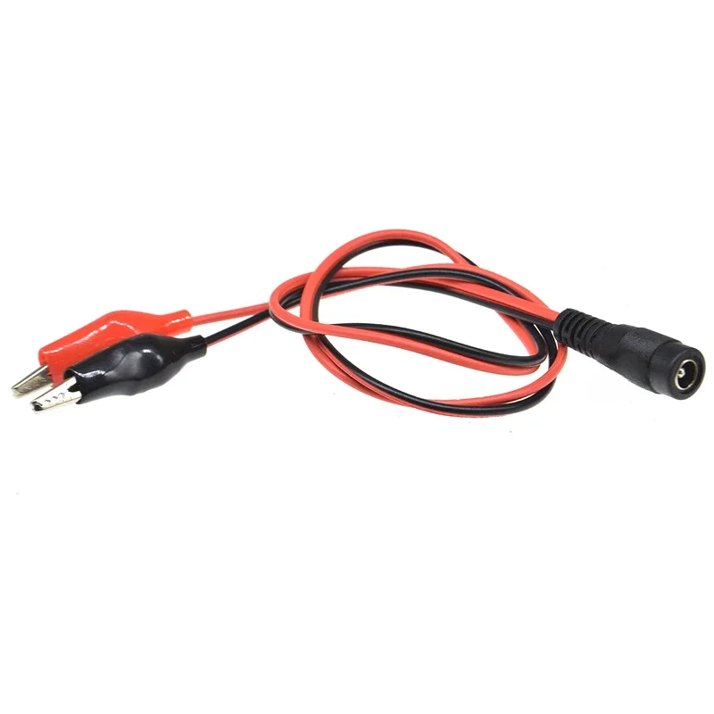 DC Male/Female Jack Connector Alligator Clips Crocodile Wire 12V Power Cable To 2 Alligator Clip Connected Voltage 5.5*2.1mm