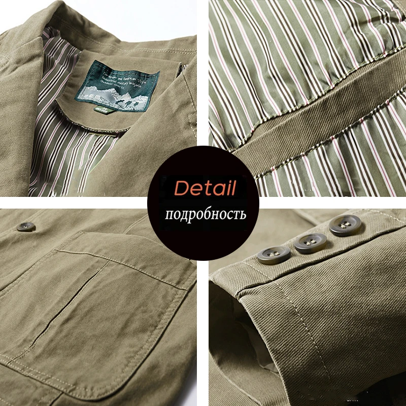 Spring Autumn Men Casual Cotton Suit Jackets Coats Mens Formal Business Overcoat Jackets Men’s Lapel Slim Fit Jacket Windbreaker 6
