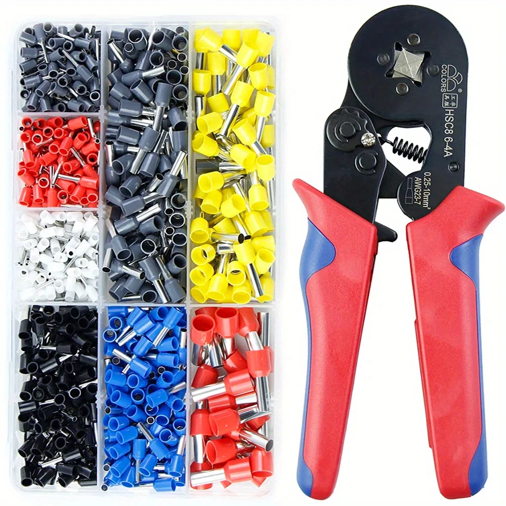 800 pcs Ferrule Crimping Tool HSC8 6-4/6-6 Electrical Crimper Plier