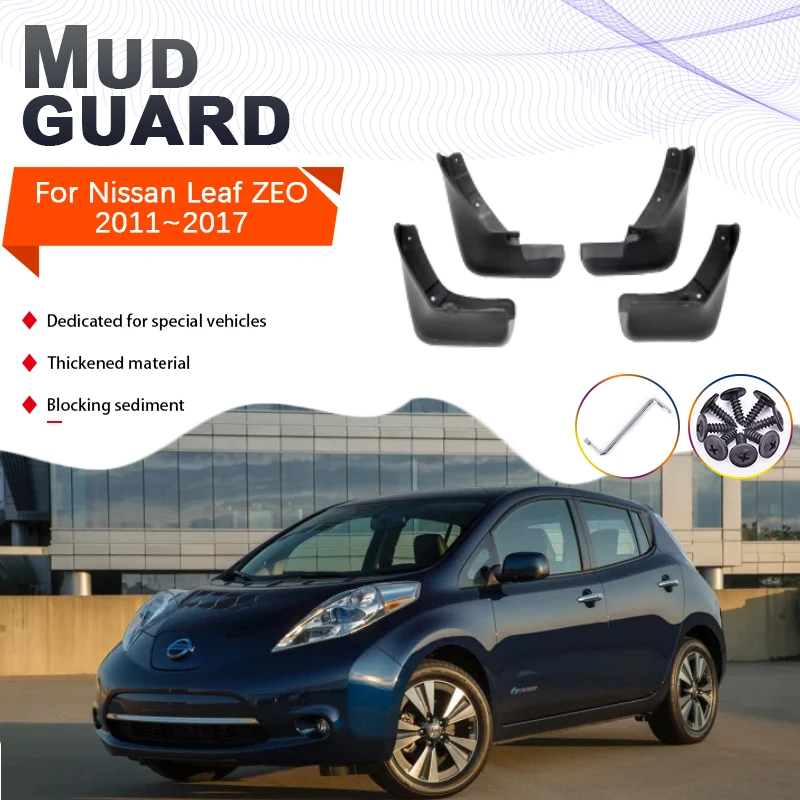 

4 шт. Брызговики, брызговики для Nissan Leaf ZEO MK1 2010 ~ 2017 2012, передние задние колеса, брызговики, аксессуары для автостайлинга