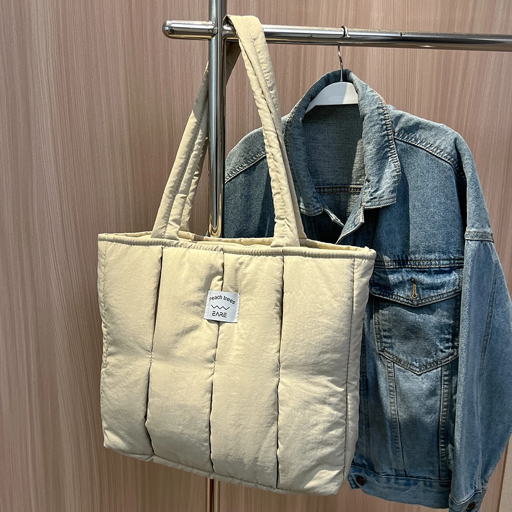 Quilted denim tote bag - Women's fashion