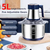 Home Electric Meat Grinder 5L Large Capacity Pulverizer Multifunctional Vegetable Fruit Meat Slicing Pulverizer Kitchen Mixer 2