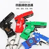 Folding Rubber Band Gun Toys Model Keychain Christmas Birthday Gifts 3