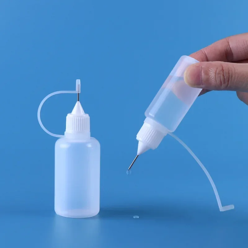 2Pcs Art Squeeze Plastic Bottle Dispensing Needle Sealing Cap Bottle Needle Tip Glue Liquid Dispenser Applicator glue applicator bottle