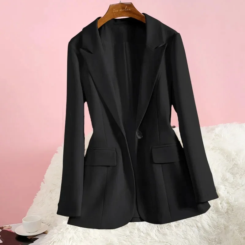 

Fashion Spring Autumn New Women Work Long Sleeve Single Breasted Comfortable All-match Solid Color Casual Elegant Overcoat New