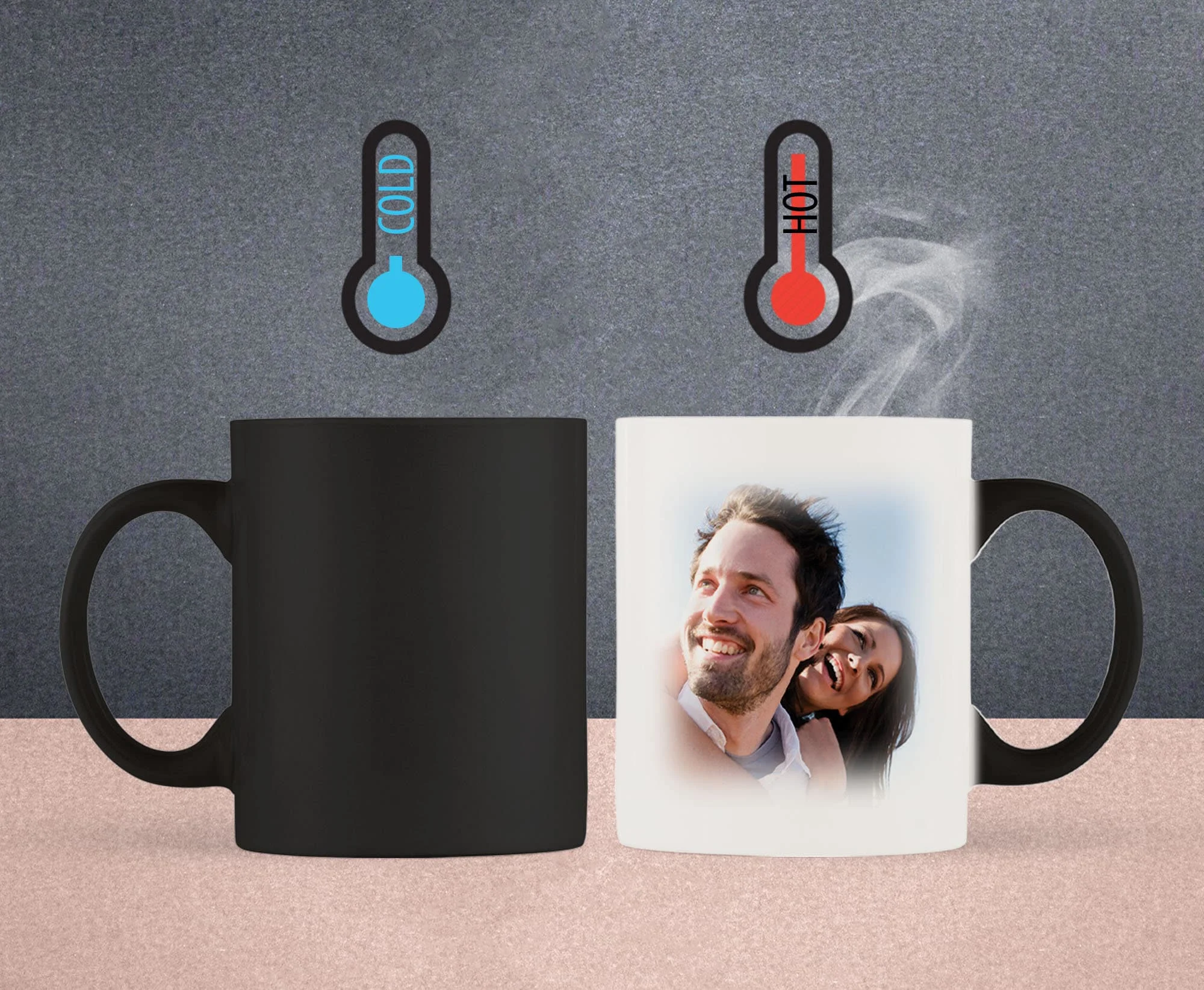 Custom Ceramic Color-Changing Photo Mug – Personalized Family & Wedding Anniversary Gift