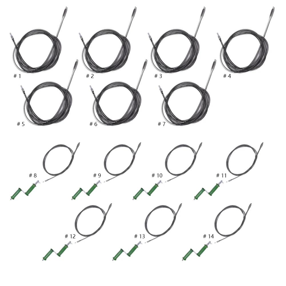 1/2/3/4/5/8/10 Meter Spring Pipe 10mm Dia Pipe Dredger Olive Shaped Head Sewer Sink Basin Pipeline Clogged Remover Cleaning Tool