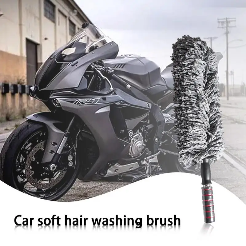 

New Car Soft Hair Washing Brush Automotive Flexible Handle Microfiber Brush Auto Scratch Free Cleaning Mop NonSlip Washing Brush