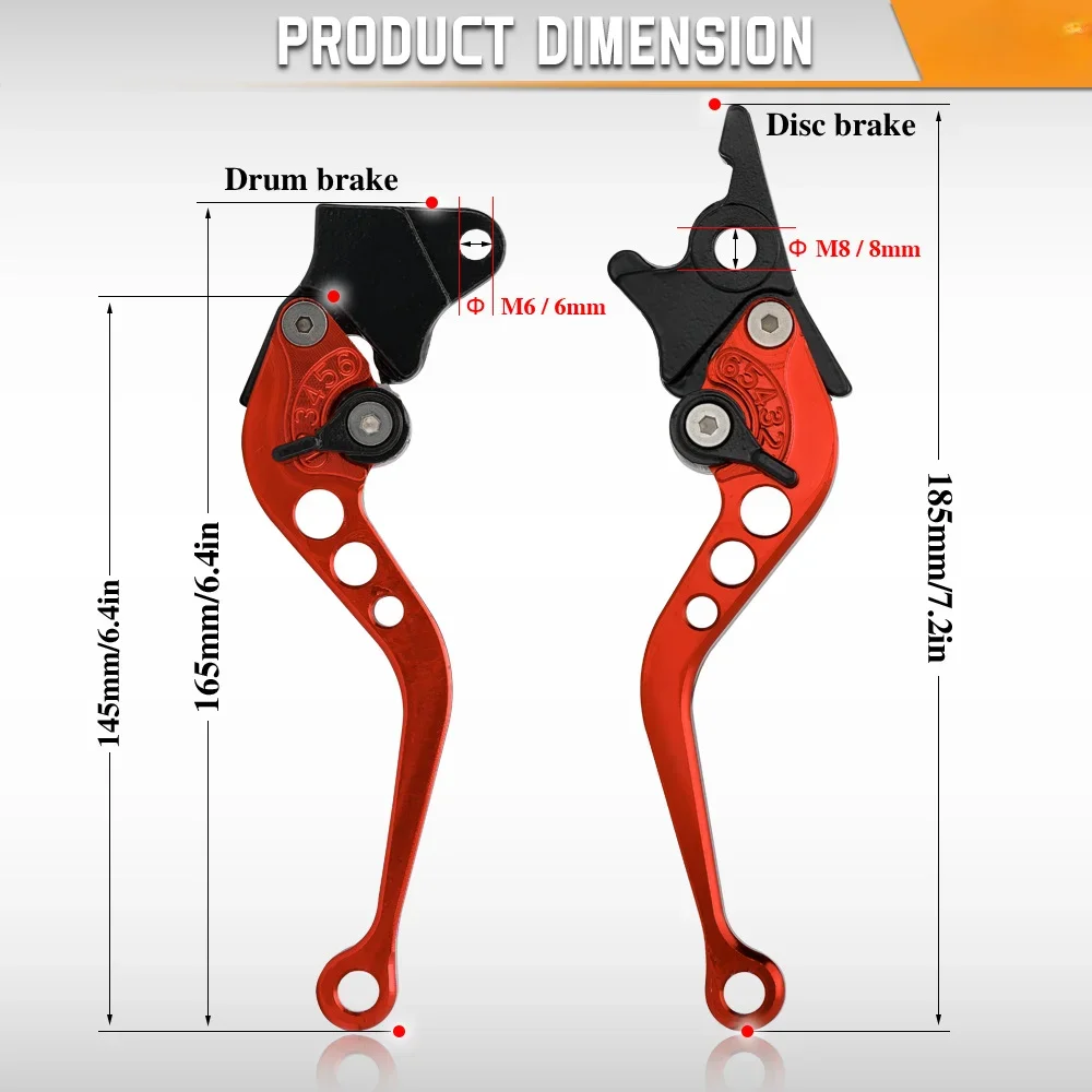 Motorcycle Lever Set Motorcycle Front Disc Rear Drum Universal Brake Lever Motorcycle Parts Modification Yamaha Honda Pcx 125 Accessories