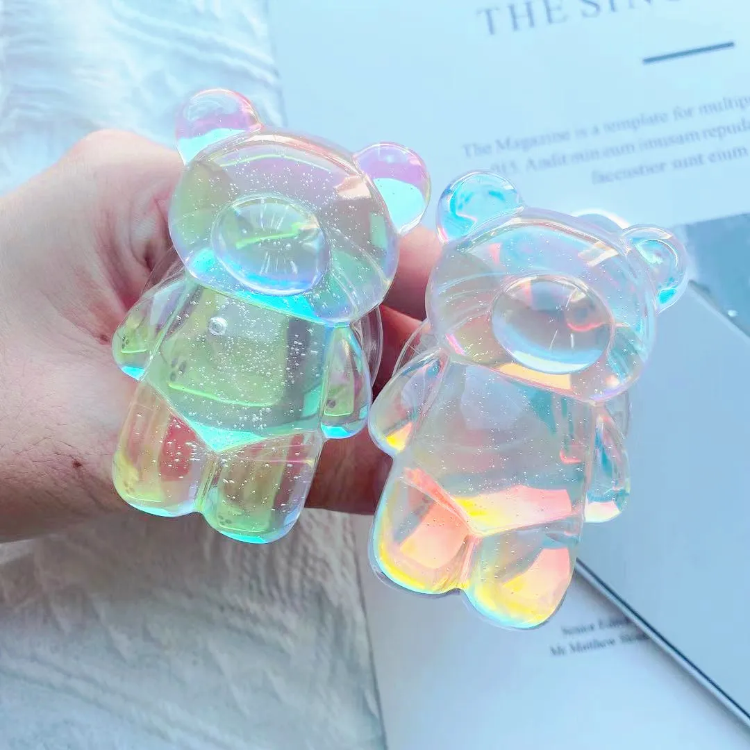 3D 귀여운 레이저 곰 핸드폰 홀더, 그립 토크 브래킷 핸드폰 지원 데스크탑 휴대폰 손가락 스탠드 접이식 모바일 홀더