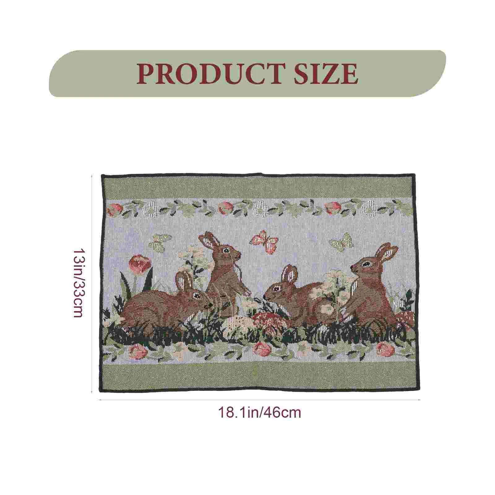 2Pcs Table Accessory Polyester Table Mat Easter Place Mat Holiday Place