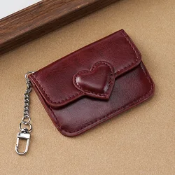 Chic Heart - Shaped Women's PU Leather Wallet with Multi - Card & Anti - Magnetic Features (Wine red)