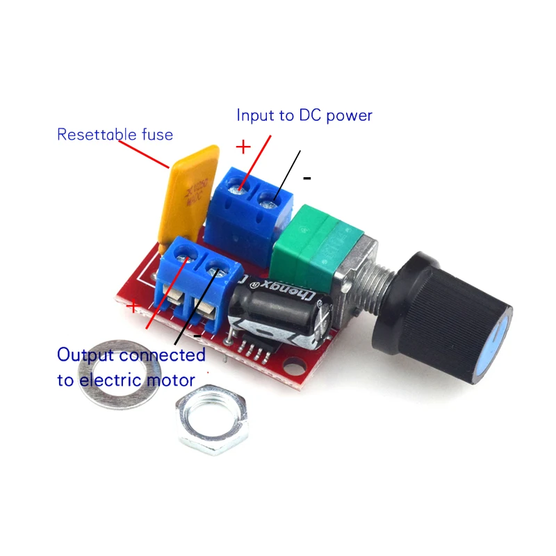 Mini DC-DC 4.5V-35V 5A 90W PWM DC Motor Speed Controller Module Speed Regulator Control Adjust Board Switch 12V 24V PN35