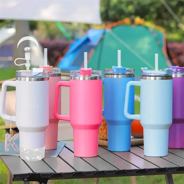 3Pcs Set Specially Designed for Stanley Cup Accessories, 1 Piece Initial Silicone Straw Lid, 1 Piece Name ID Letter Handle Charm 3