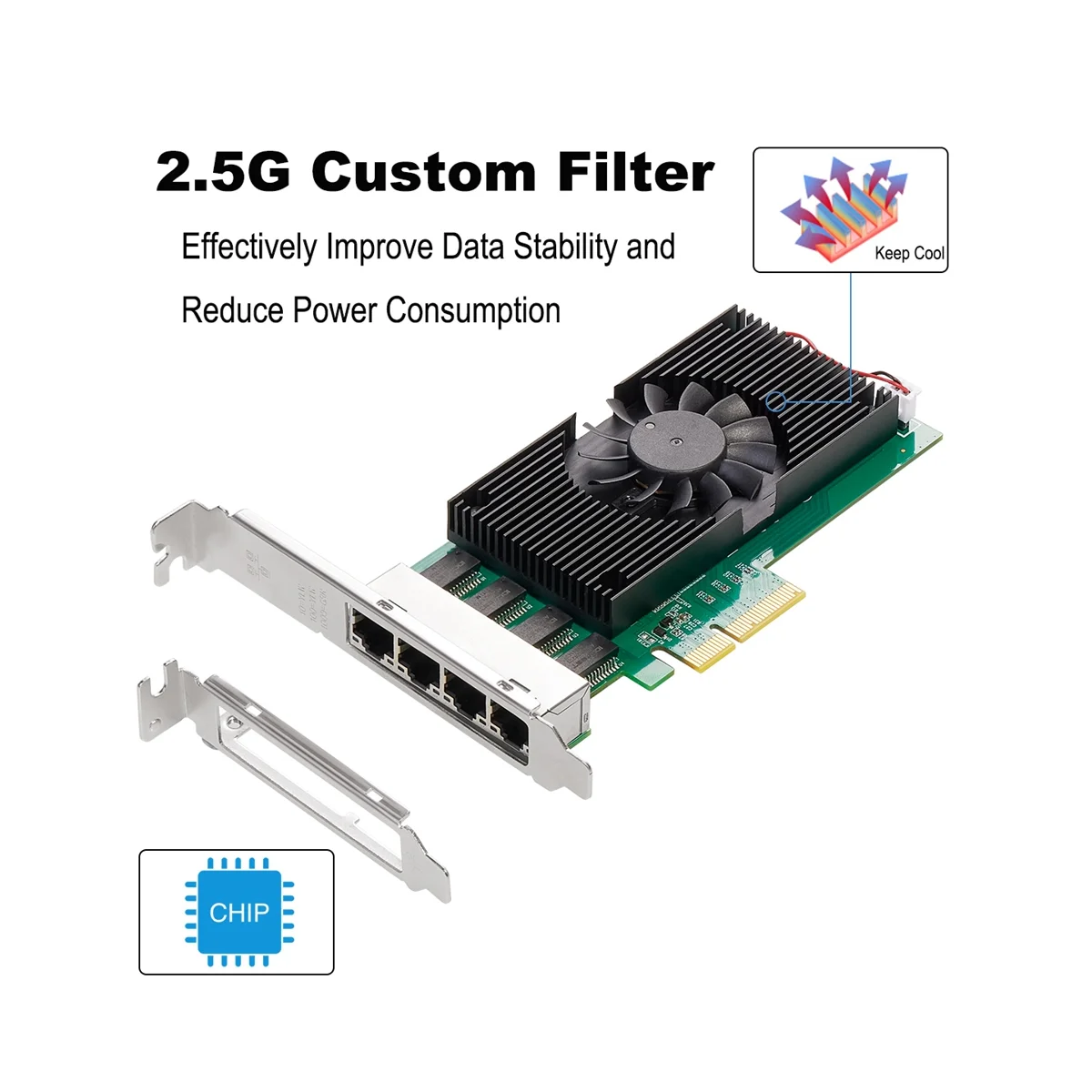 

I225 чипы 4 порта 2,5G RJ45 сетевой адаптер PCIe X4 4 порта 100/1000M/2500Mbp гигабитная Ethernet Сетевая Lan Карта NIC(A)