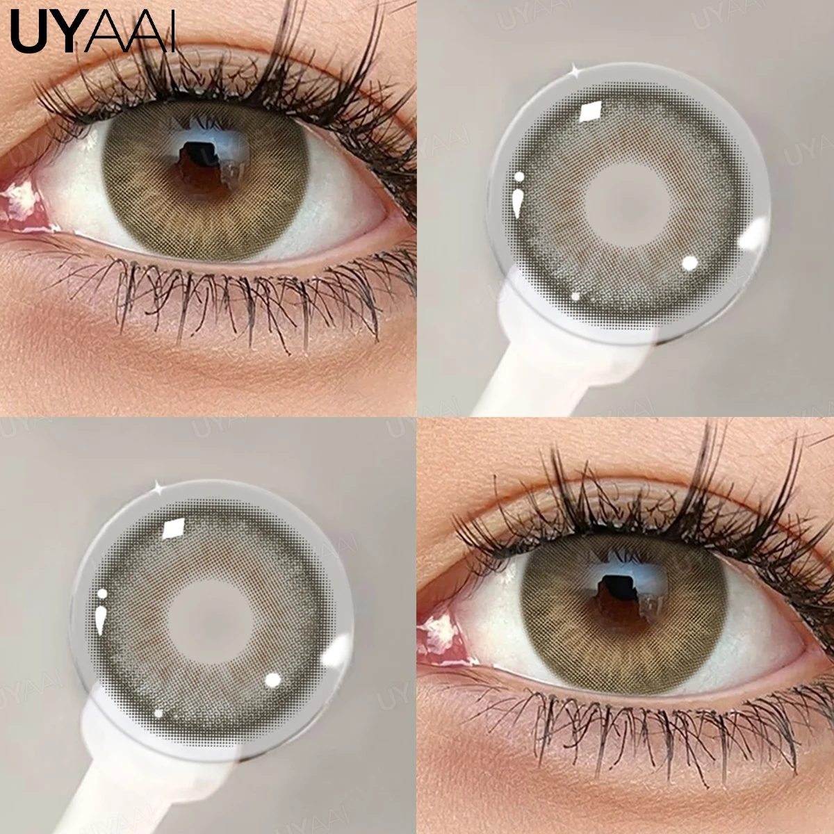 Natural Beauty Colored Contact Lenses - Grey, Brown, Blue & Green (Yearly)