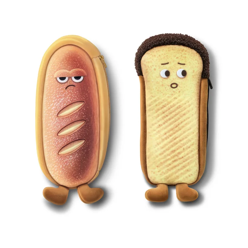 Pencil Cases Funny Bread Plush School Stationery