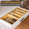 7-Piece Bamboo Drawer Organizer Storage Boxes Set, Wood Tray Junk Drawer Organizers Multi-Use Divider Bins for Kitchen, 4