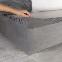 Excellente housse de base de lit de 19 pouces à bords extra profonds – Transforme une base de lit ou un divan d'apparence sobre en tissu de luxe en faux daim. 1