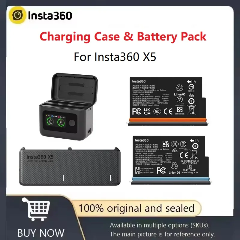 Insta360 X5 유틸리티 고속 충전 케이스 2800mAh 배터리 충전기 Insta360 X5 카메라 액세서리용 휴대용 충전 박스 보관 케이스