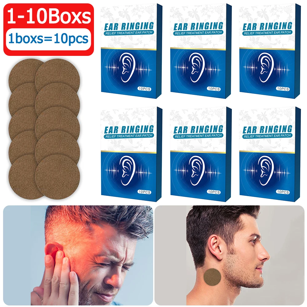 1-10Boxs Ear Pain Relief Stickers Natural Hearing Nerves Acupressure Patch Herbal Extract Ears Health Patches Ear Care Products
