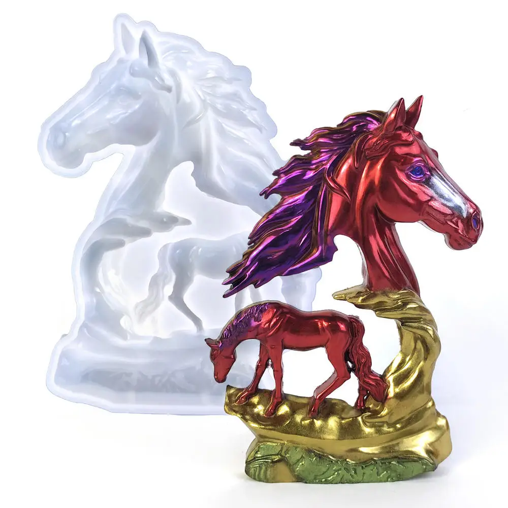 Animal Horse Head Candle Mold Silicone Reusable for DIY Epoxy Resin Plaster Casting