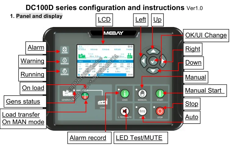 Mebay Genset ȭ Ʈг, DC100D ȭ Ʈѷ