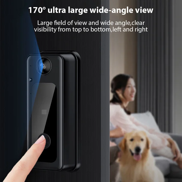 2.4G Wireless Visual Intercom Doorbell 4.3 Inch IPS Screen BT Interconnect Video Monitoring Intelligent Doorbell TwoWay intercom 4