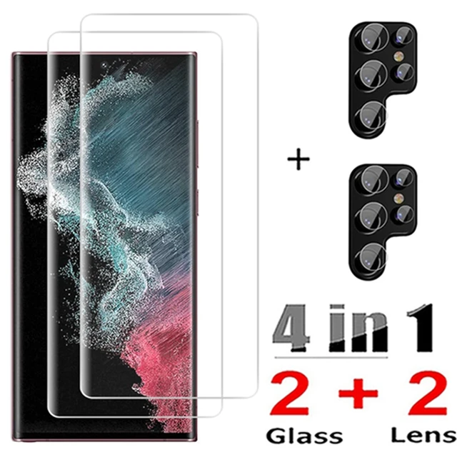 4in1 Tempered Glass For Samsung Galaxy S23 Ultra Screen Protector Camera  Lens Film S22 S21Ultra S22 Plus S23 Plus S23Ultra Glass - AliExpress