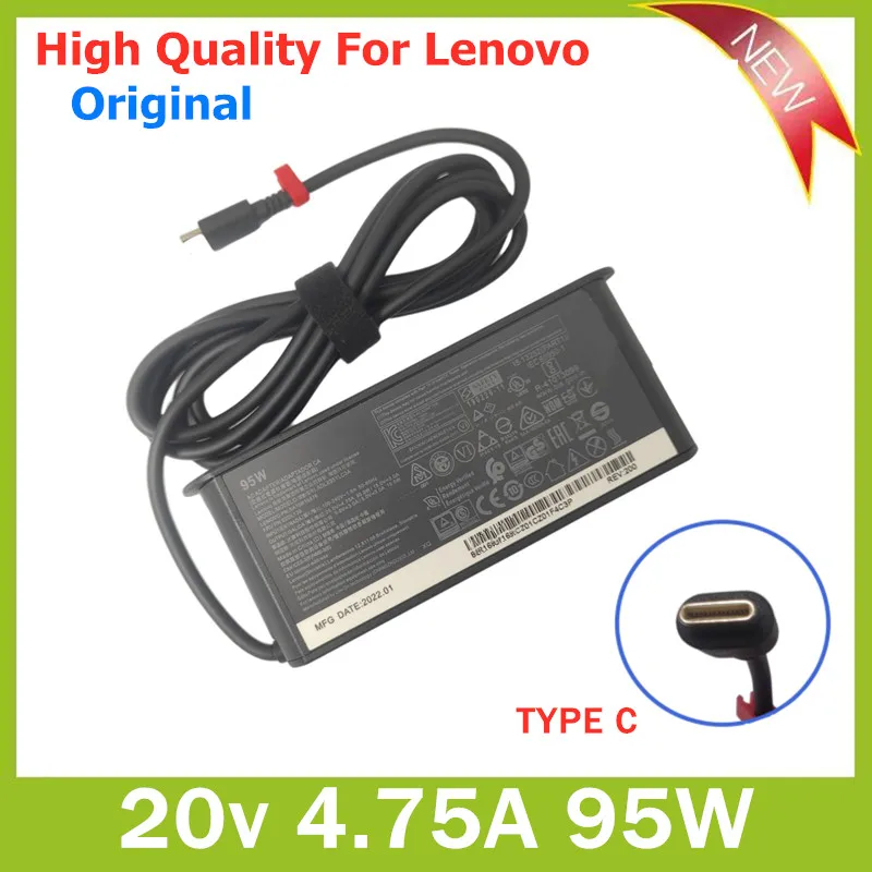

Original 95W Type C Charger 20V 4.75A /15V 3A /9V 3A /5V 3A for Lenovo ADLX95YCC3 Adapter YOGA 14S Y740S Y9000X X1 CARBON T470ST