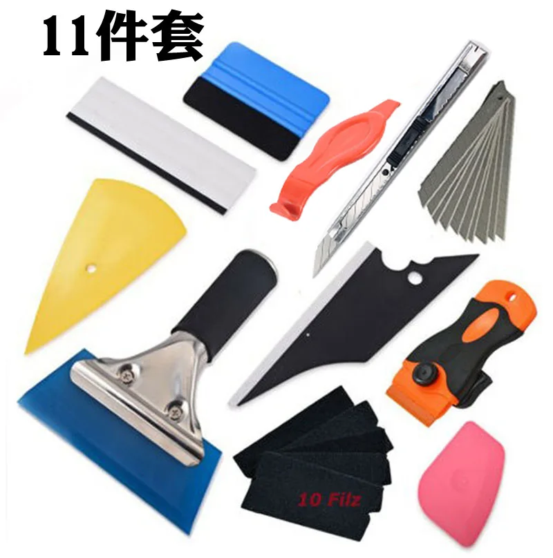 11Pcs Set Strumenti Per Auto Wrap Film Sticker Wrapping Tool Auto Window Foil Squeegee Razor Raschietto Cutter Aid Tool Window Tinting