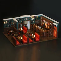 DIY Wooden Miniature Model Kit New York Pub Casa Doll Houses 3D Puzzle How I Met Your Mother Dollhouse for Friends Birthday Gift 2