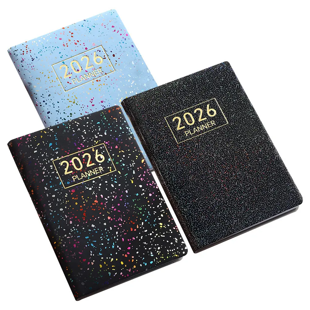 3Pcs 포켓 플래너 2026 미니 일일 일정 메모장 휴대용 소형 학업 달력 도서 A7 사무실 학교 용품