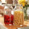 2000ml Glass Mason Jar Wide Mouth with Airtight Metal Lid Safe for Fermenting Kombucha Kefir - Pickling Storing Canning BPA-Free 1