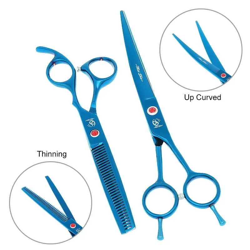 7 inch Meisha Dog Grooming Shears Set Comb Forceps Japan Steel Pet Cutting Scissors Thinning Curved Clippers Dog Supplies B0025A