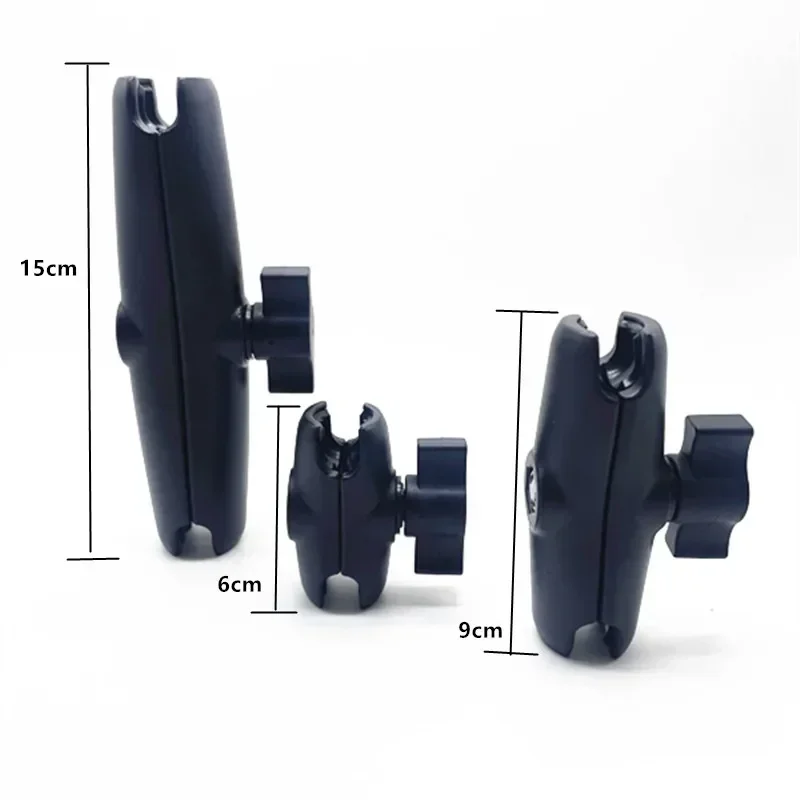 Bicycle Motorcycle Aluminum alloy Double Socket Arm for 17mm-25mm Ball Head Clip Mount Adapter Extension Swivel Arm RAM Mount