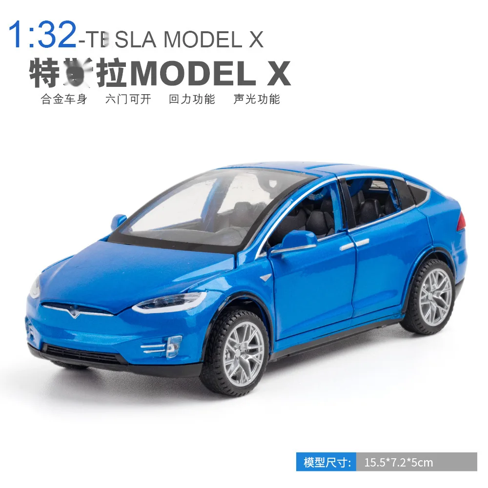 1:32 Tesla MODEL X Alloy Car Model Diecasts Metal Toy Vehicles Car Model Simulation Sound and Light Collection Gift A311 6